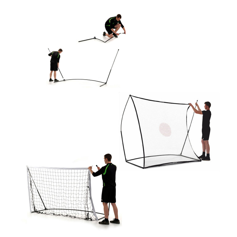 <tc>KICKSTER</tc> Portería de fútbol 2 en 1 / Reboteador de fútbol 2,4 mx 1,5 m
