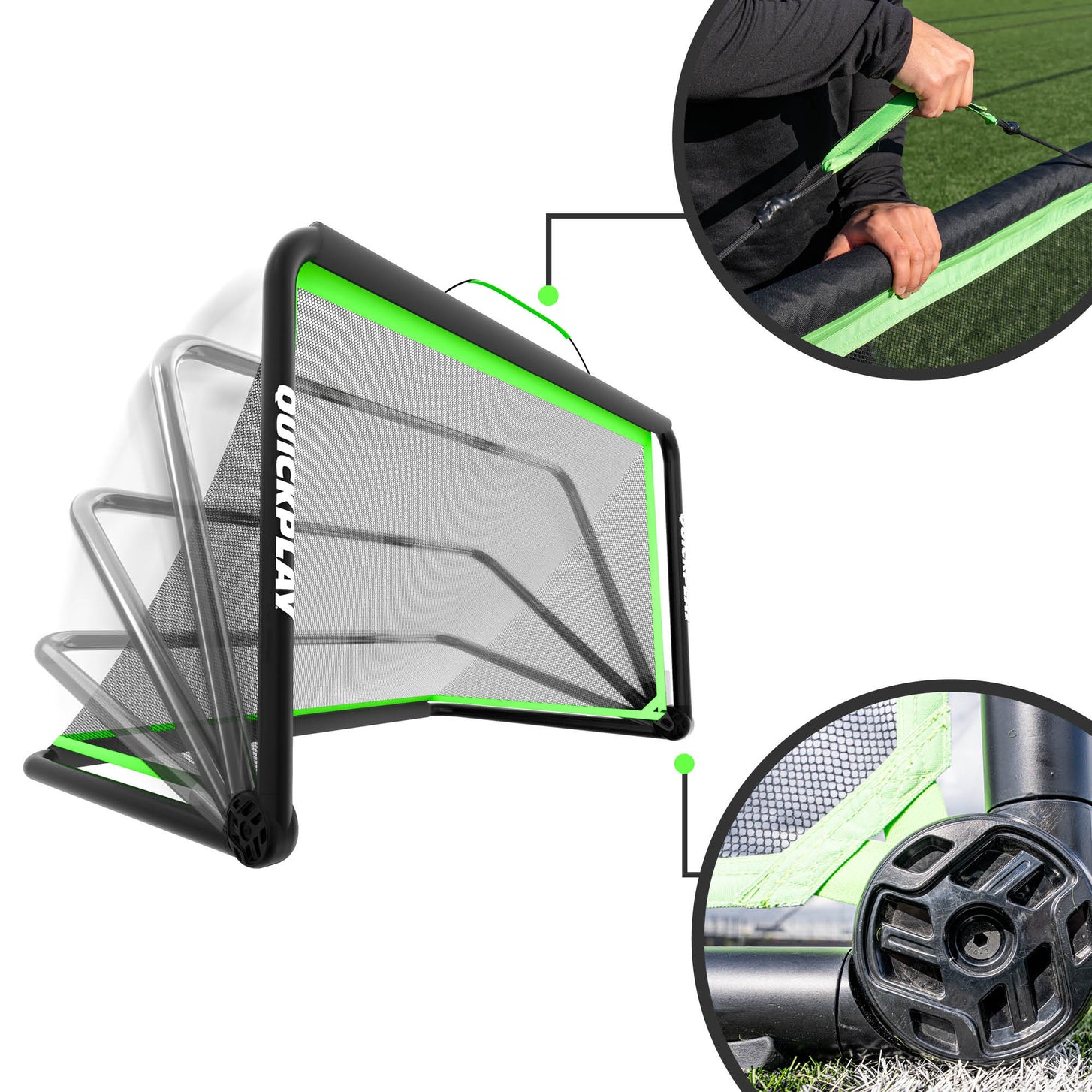 Portería de fútbol plegable de aluminio RHINO 150 x 100 cm