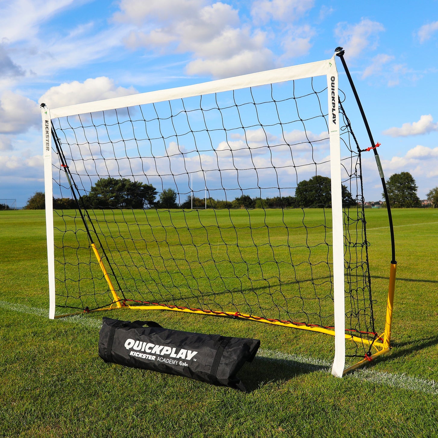 Portería de fútbol portátil KICKSTER 180 x 120 cm (amarilla)