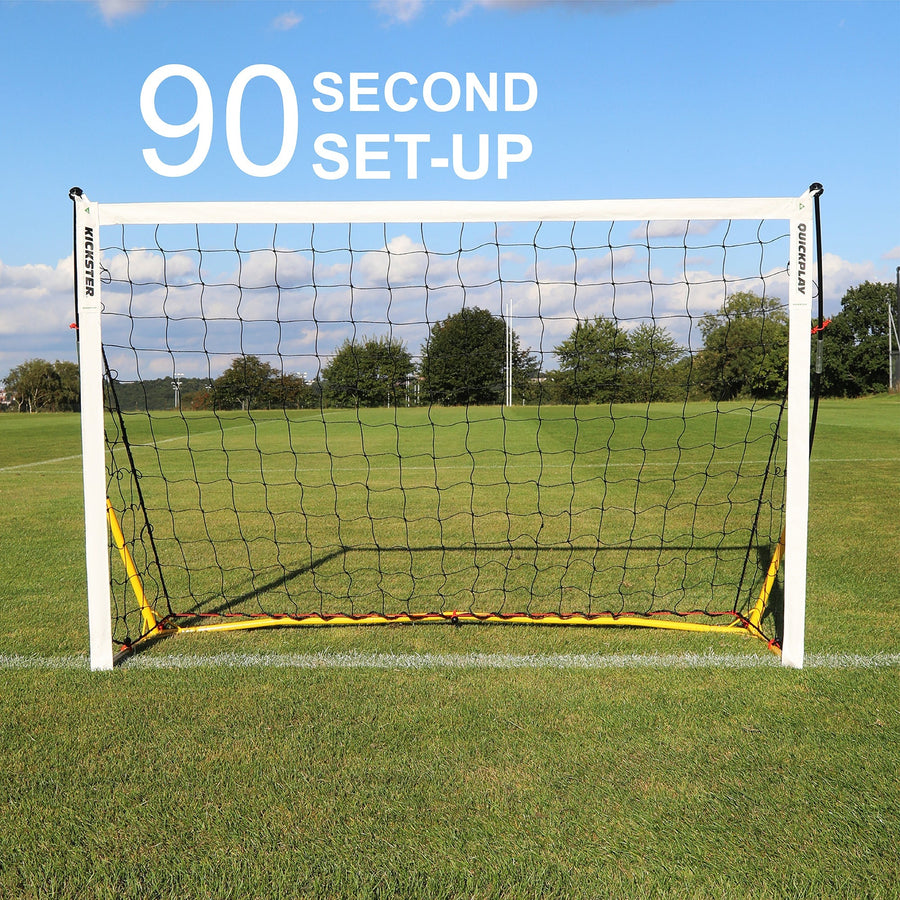 Portería de fútbol portátil KICKSTER 240 x 150 cm (amarilla)
